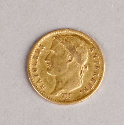 null 
Pièce de 20 Francs or, Napoléon Ier tête laurée, 1812 (usures).
