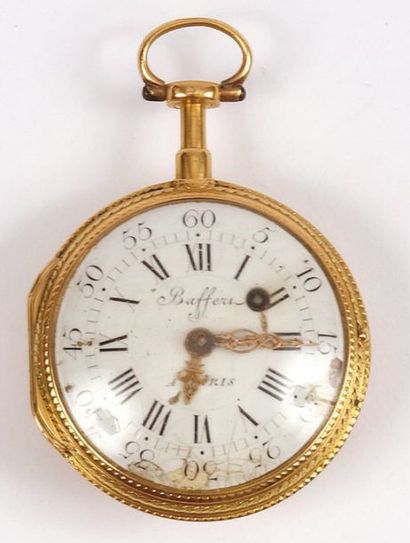 null Gusset watch in two-tone gold, the reverse decorated with a small central rose...