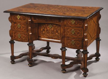 null MAZARIN OFFICE in marquetry, burr walnut, amaranth and light wood fillets, the...