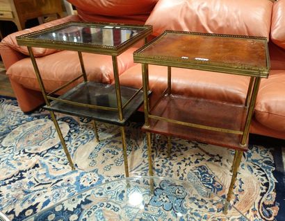 null Two pieces of metal sofa with two trays. 20th century.