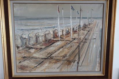Georges LAPORTE (1926-2000) 
Seaside 
Oil...