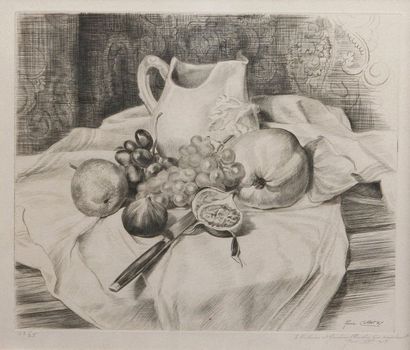 null René COTTET (1902-1992)

Still life with fruits

Etching, signed and dated 47,...