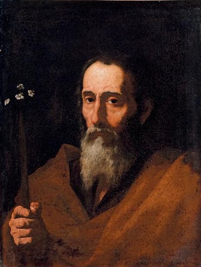 Giuseppe de RIBERA (vers 1590 - 1652) dit LO SPAGNOLETTO Saint Joseph Toile. 67 x...