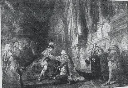 Gabriel François DOYEN (1726 - 1806) Louis XVI reçoit à Reims, après son sacre, les...