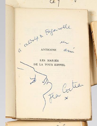 COCTEAU (Jean) Antigone. Les Mariés de la Tour Eiffel. Paris, N.R.F., 1928; in-12...