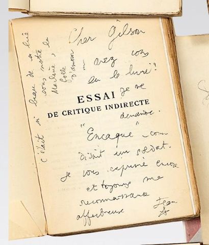 COCTEAU (Jean) Essai de Critique indirecte... Paris, Grasset, 1932; in-12 br. ÉDITION...