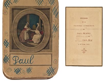 PICASSO (Pablo) Boîte de dragées en carton, avec couvercle ornée d'une illustration...
