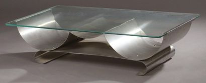 MONNET François (Né en1946) pour KAPPA (NOT VENUED). Cut aluminium coffee table with...