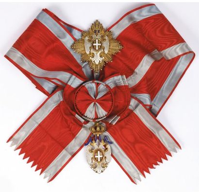 null SERBIE Ensemble de Grand-Croix de l'Ordre de l'Aigle Blanc à titre civil.
Plaque...