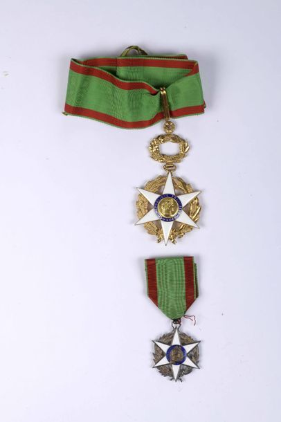 null FRANCE Deux étoiles du Mérite Agricole : Commandeur en bronze doré et Chevalier...