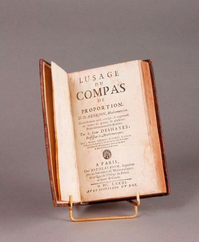 HENRION (Denis) et DESHAYES (Jean). The use of D. Henrion's proportion compass. Newly...