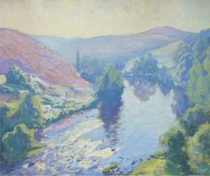 PAUL MADELINE (1863-1920) 
Paysage de la creuse
Huile sur toile, signée en bas à...