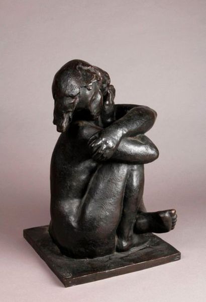 André Bizette-Lindet (1906-1998) 
Nude with arms and legs crossed
Bronze with brown...