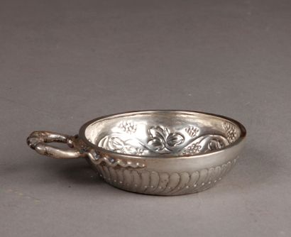 null Silver WINE CUP with gadroon and vine decoration, handle with two snakes facing...