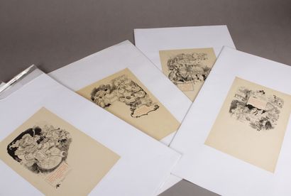 Albert ROBIDA Ten plates out of twenty illustrating Brillat-Savarin's Aphorismes...