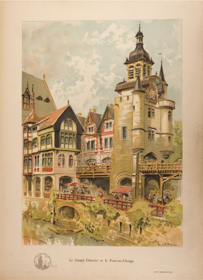 Albert ROBIDA "Universal Exhibition of 1900. 
 The Old Paris. Original studies and...