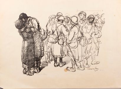 Théophile Steinlen (1859-1923) 
L'Adieu
Lithograph in black, signed and numbered...