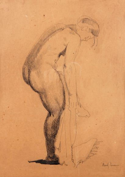 Marcel LENOIR (1872-1931) 
Bather
Pen drawing, signed lower right.
42 x 30 cm