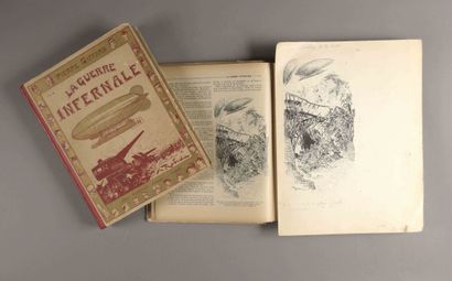 Albert ROBIDA illustrateur La Guerre Infernale par Pierre Giffard. Illustrations...