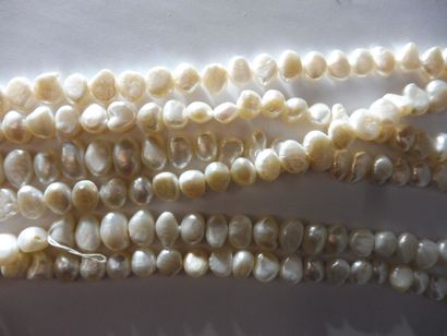null SIX pearl choker necklaces, length 43 cm each