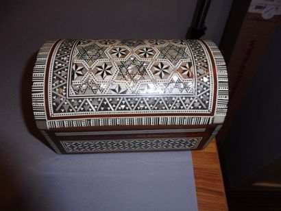 LOT in a box with a domed lid decorated with...