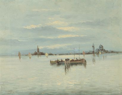Ecole XXè siècle. The lagoon of Venice
Oil on canvas, signed lower left "I.
GABAL"...