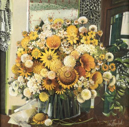 Robert VERNET-BONFORT (né en 1934) Bouquet jaune
Huile sur toile.
60 x 60 cm