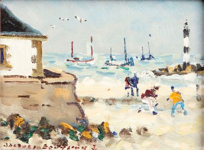 Jacques BOUYSSOU (1926-1997) Bretagne
Huile sur toile.
14 x 18 cm