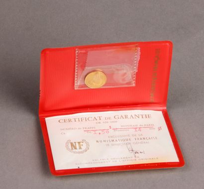 PIÈCE en or de la Monnaie de Paris (certificat...