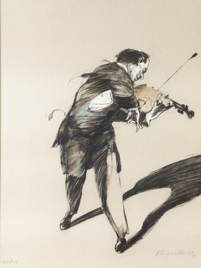 Claude WEISBUCH (1927-2014) Le Violoniste
Lithographie couleurs, signée et numérotée...