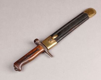 null Italian bayonet. Leather and brass sheath.