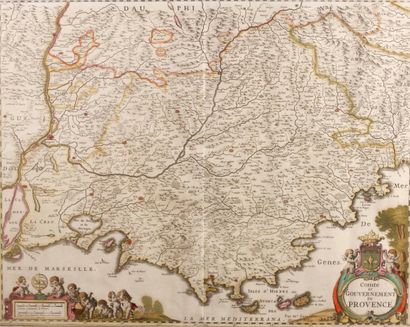  CARTE du Comté et gouvernement de Provence, par Samson géographe du Roi. (Pliure...