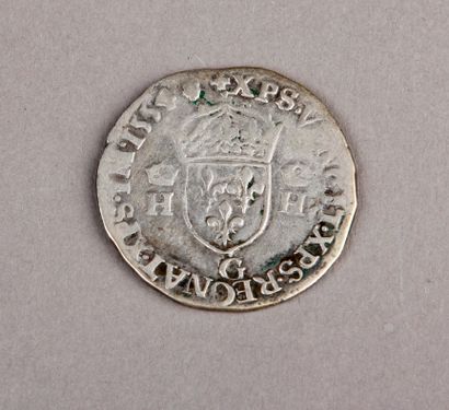 null PIÈCE TESTON en argent Henri II (1547-1559), Poitiers 1554. TB. Réf: D983.