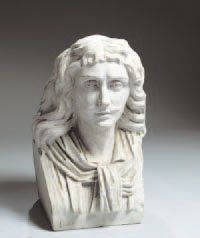 - Ecole FRANÇAISE du XIXe siècle. Buste de Molière Marbre blanc. H. 61 cm