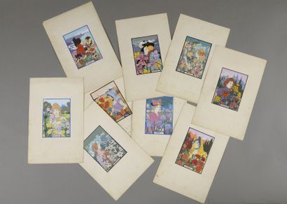 HENRI THIRIET (1873-1946) Célèbre affichiste et illustrateur de style Art Nouveau....