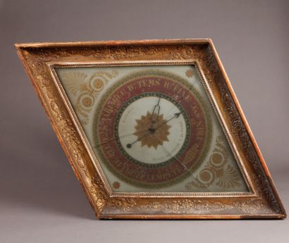 null BAROMETER of rhombic form out of wooden and gilded stucco with decoration of...