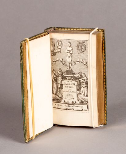 CHARRON (Pierre) De la Sagesse, trois livres. A Leide chez Jean Elsevier (s.d. 1660),...