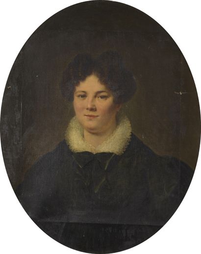 Constance Marie CHARPENTIER (Paris 1767-1849) Portrait de jeune femme à la coiffure...