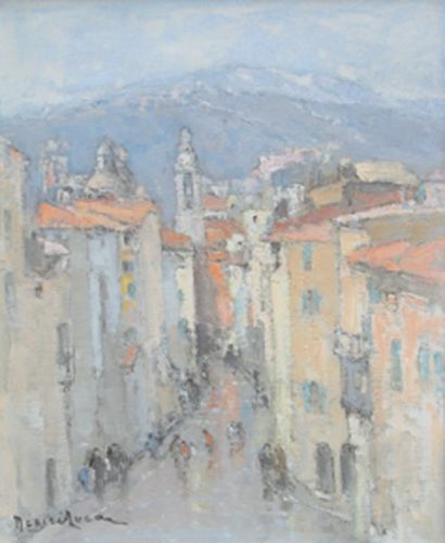 Louis-Marie DESIRE-LUCAS (1869-1949) La rue Rosetti à Nice Huile sur toile, signée...