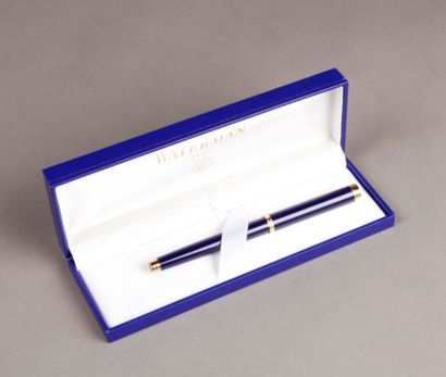 WATERMAN. Blue lacquered rollerball pen and...