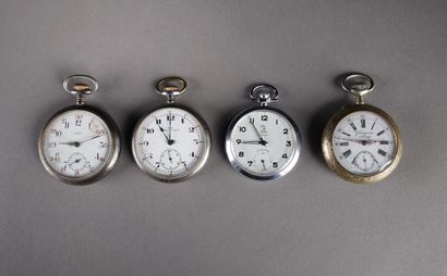 Four metal pocket watches (accidents).
