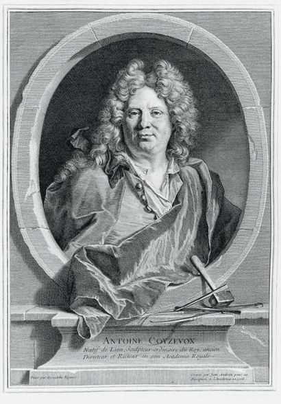 null COYSEVOX (Antoine), sculpteur du Roi (1640-1720), par J. AUDRAN, 1708, d'après...