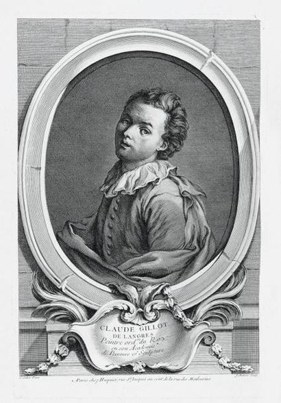 null GILLOT (Claude), peintre du Roi (1673-1722), par J. AUBERT, s. d., d'après un...