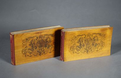  [Fontainebleau]. Deux albums genévrier. Souvenir de Fontainebleau (1850) ; in-12...