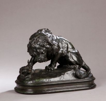 D’après Antoine-Louis BARYE (1795-1875) 
Lion...