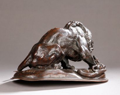 null After Antoine-Louis BARYE (1795-1875)

Lion with a snake called Lion of the...