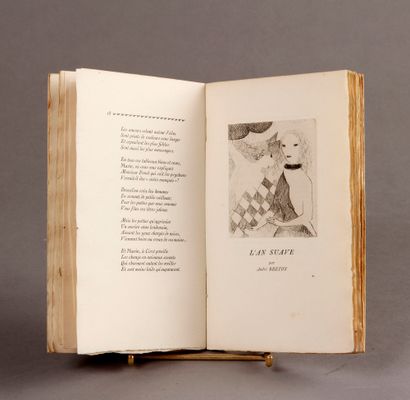  LAURENCIN (Marie). Fan. Poetry by Roger Allard, André Breton, Francis Carco, M....