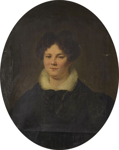 Constance Marie CHARPENTIER (Paris 1767-1849) 
Portrait de jeune femme à la coiffure...