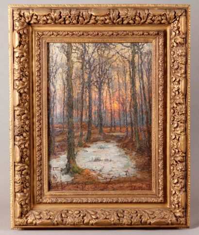 null SCHWARTZ Esther (20th century)

Dusk in the forest

Oil on canvas, signed lower...
