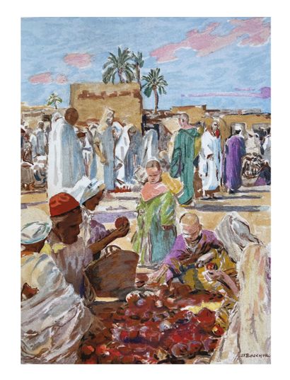 BOUCHOR (J.-F.) / CHEVRILLON (André) Marrakech dans les palmes. Illustrations de...